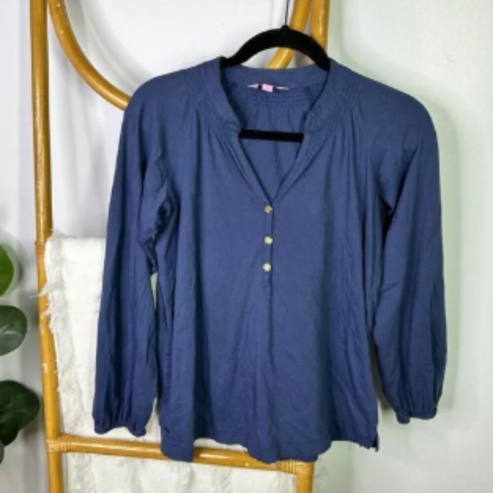 Lilly Pulitzer Blue Long Sleeve Blouse sz S